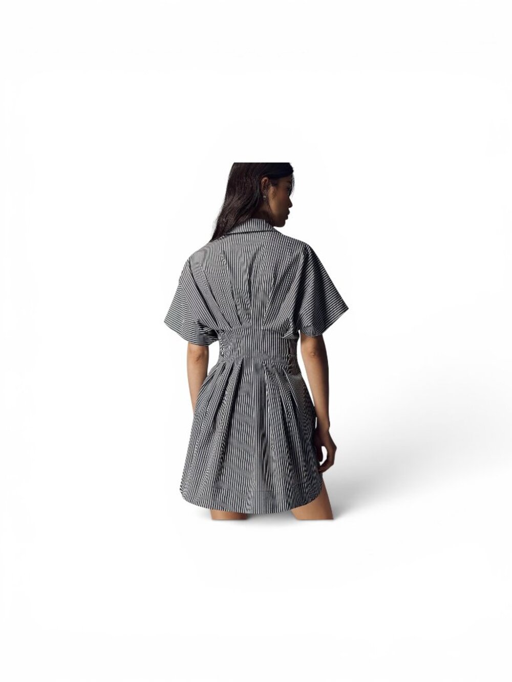 Anthropologie "The Tobie" Mini Shirt Dress by Exquise - Charcoal - Size M - Picture 2 of 5